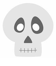 çocuklar için hazır kağıttan Korkunç Surat maskesi şablonu